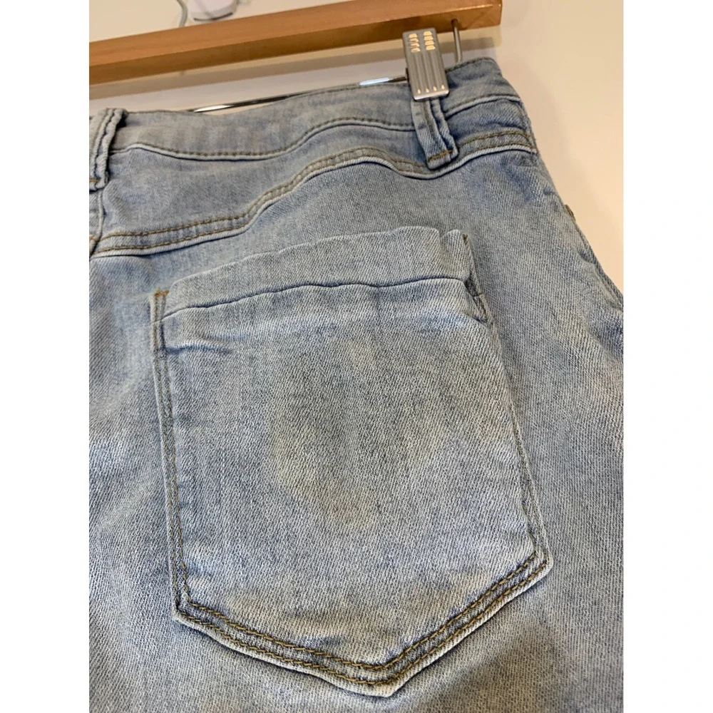 Rewash Pineapple Embroidered Denim Cut Off Shorts 5R W27 Tropical Summer Women